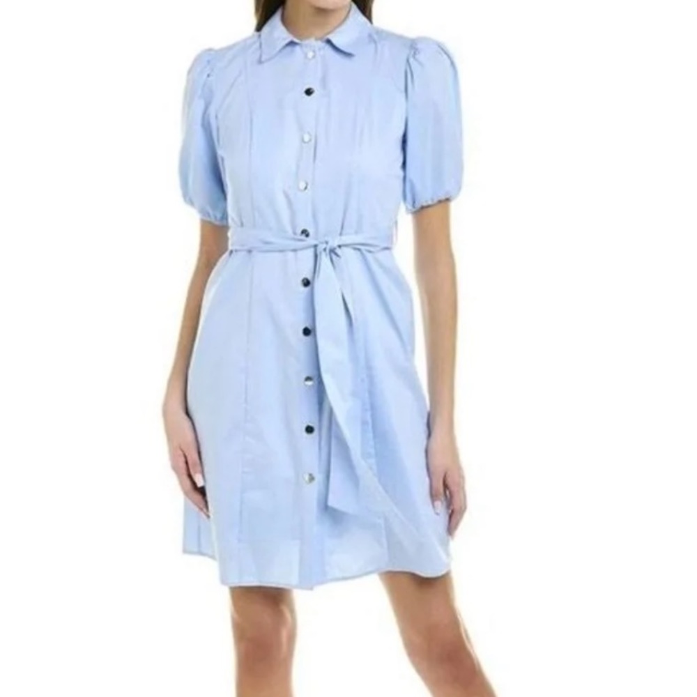 Nanette Lepore | Button Down Puff Sleeve Tie Dress